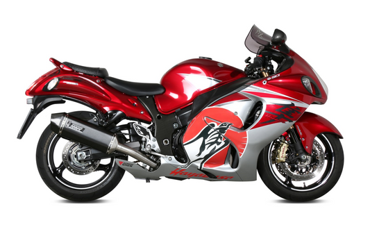 Escape homologado Mivv Speed Edge en Acero negro para Suzuki GSX 1300 R Hayabusa 08-17