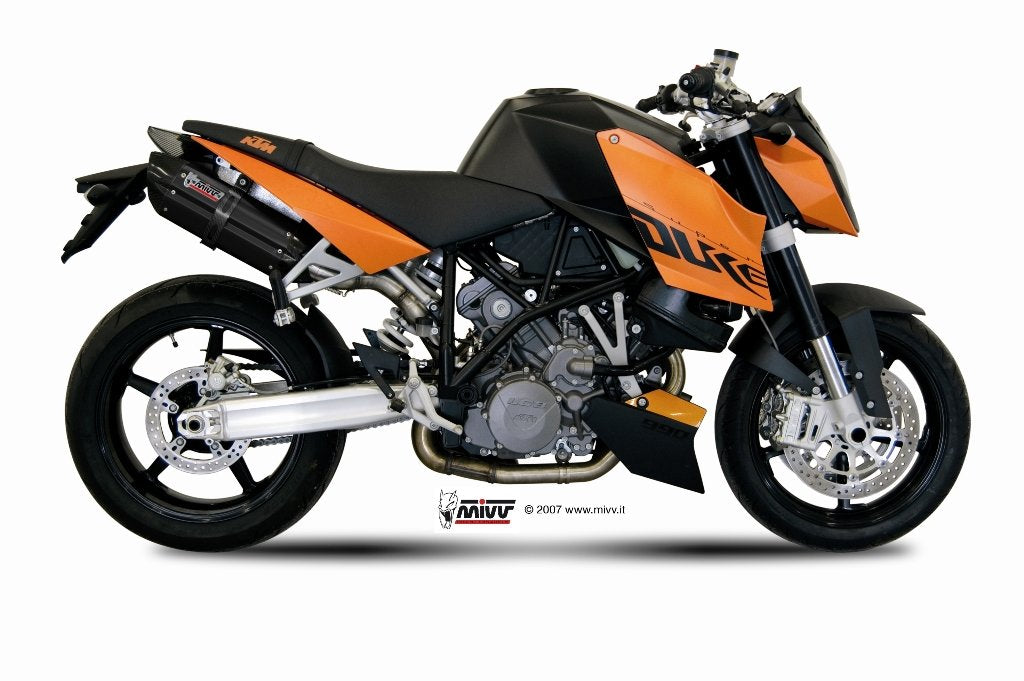 Escape homologado Mivv Suono en Acero negro para KTM 990 Super Duke / R 05-11