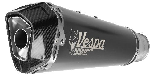 Escape completo homologado Mivv Delta Race en Acero negro para Piaggio Vespa GTS 300 Super 08-20