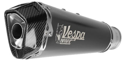 Escape completo homologado Mivv Delta Race en Acero negro para Piaggio Vespa GTS 300 Super 08-20