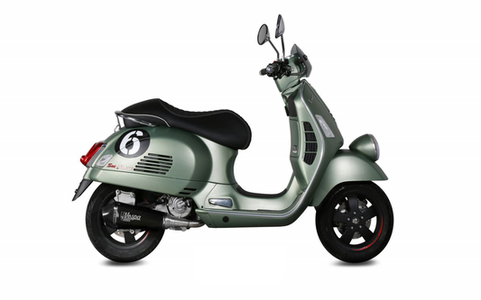 Escape completo homologado Mivv Delta Race en Acero negro para Piaggio Vespa GTS 300 Super 08-20