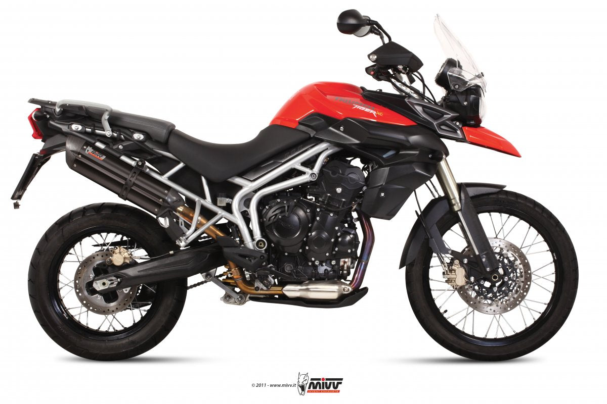 Escape homologado Mivv SUONO en Acero negro para TRIUMPH TIGER 800 11-16