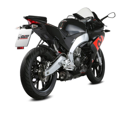 Escape homologado Mivv Delta Race en Acero negro para Aprilia RS 125 17-20 | Tuono 125 17-20