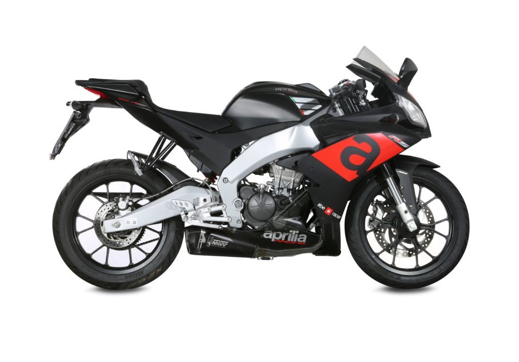 Escape homologado Mivv Delta Race en Acero negro para Aprilia RS 125 17-20 | Tuono 125 17-20