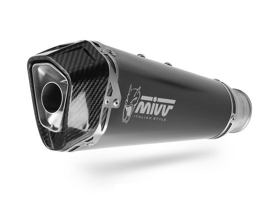 Escape homologado Mivv Delta Race en Acero negro para Aprilia RS 125 17-20 | Tuono 125 17-20