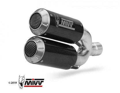 Escape no homologado Mivv MK3 en Carbono para Ducati Monster 1200 / S / R 17-21 | Monster 821 18-20