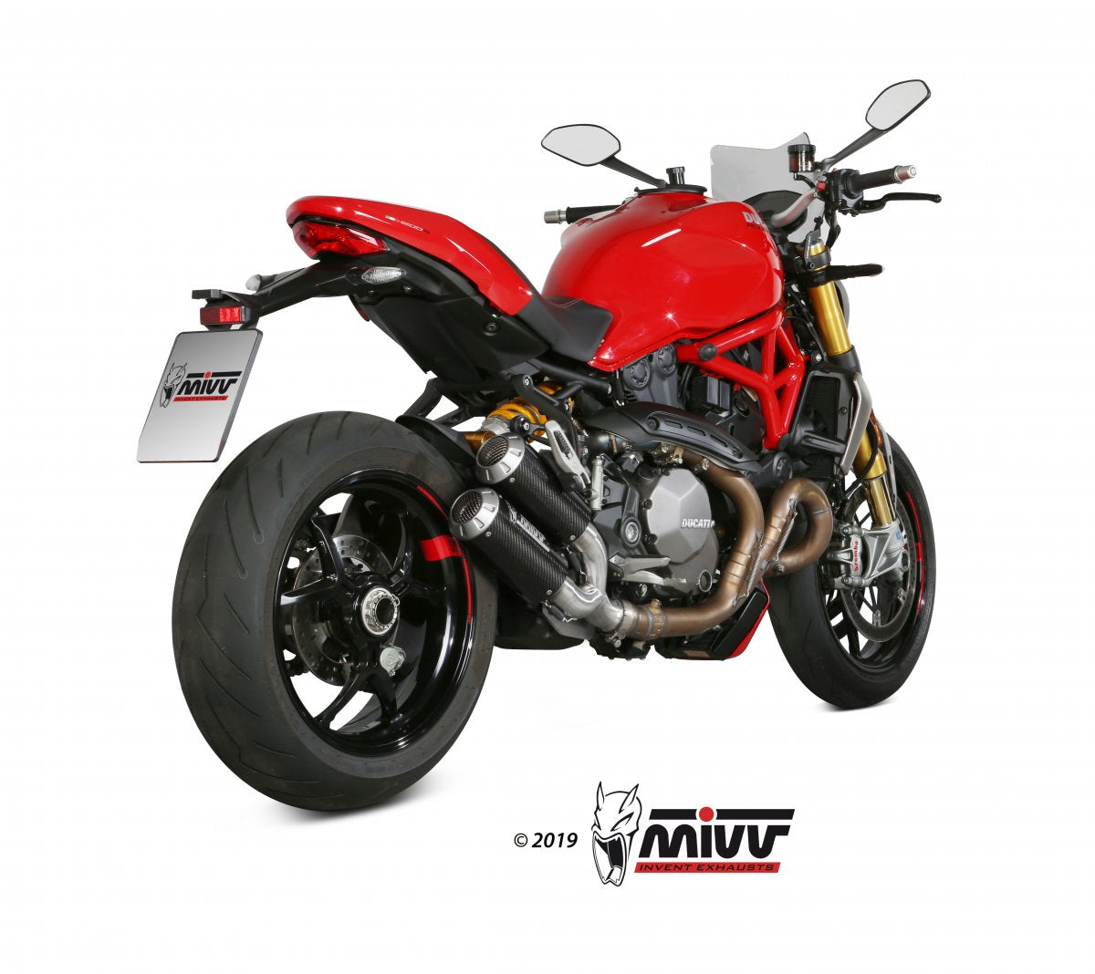 Escape no homologado Mivv MK3 en Carbono para Ducati Monster 1200 / S / R 17-21 | Monster 821 18-20