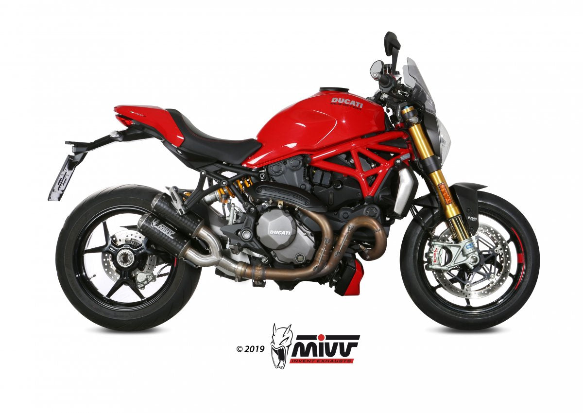 Escape no homologado Mivv MK3 en Carbono para Ducati Monster 1200 / S / R 17-21 | Monster 821 18-20