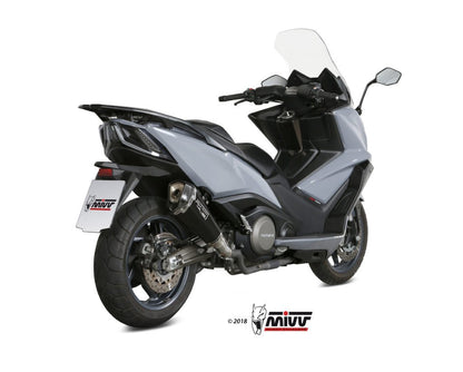Escape homologado Mivv Delta Race en Acero negro para Kymco AK 550 17-20