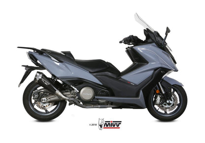 Escape homologado Mivv Delta Race en Acero negro para Kymco AK 550 17-20