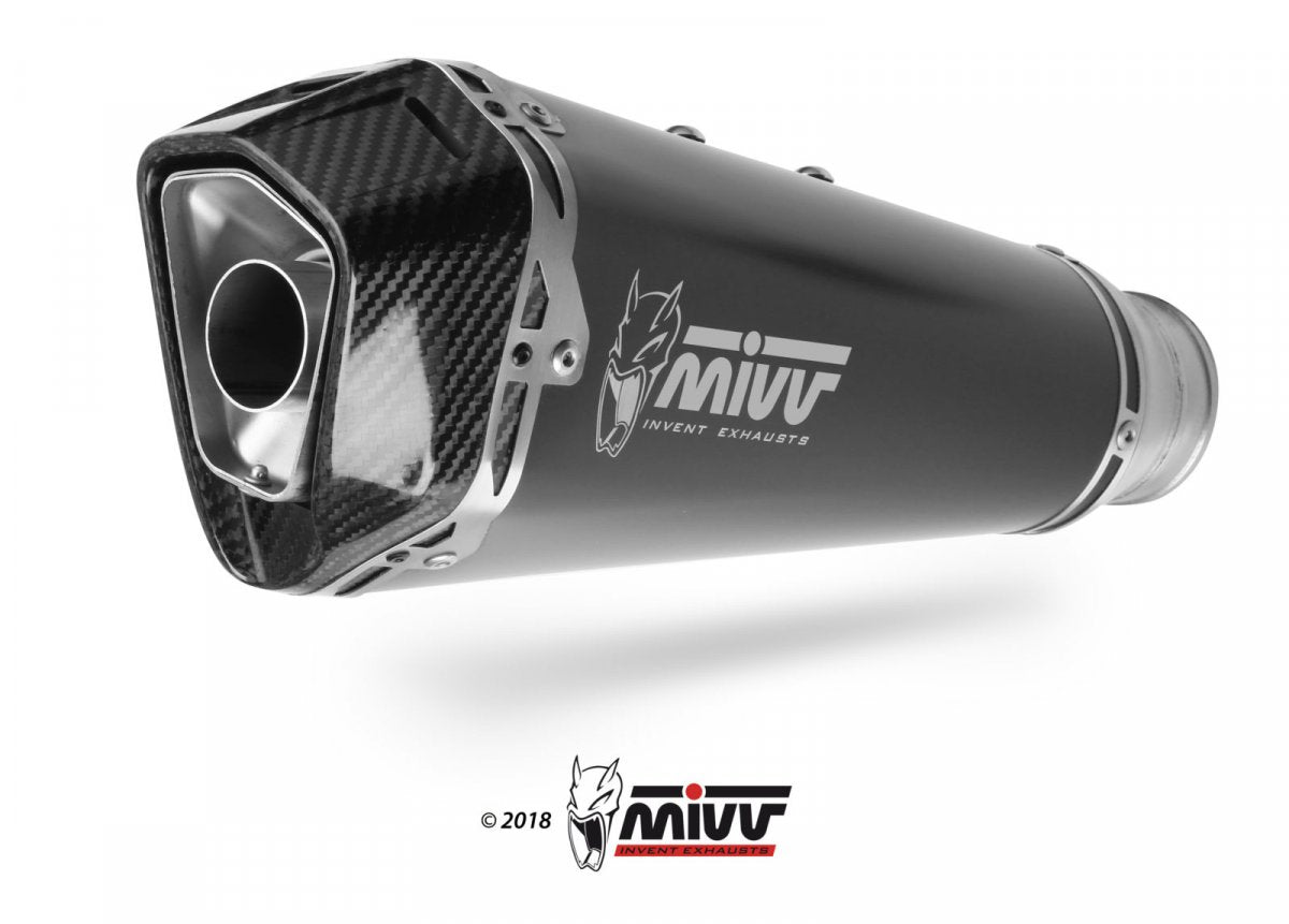 Escape completo homologado Mivv Delta Race en Acero negro para Suzuki GSX-S 125 17-20 | GSX-R 125 17-20