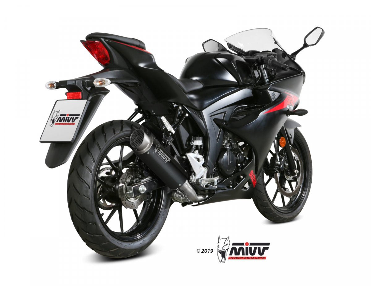 Escape completo homologado Mivv GP PRO en Acero negro para Suzuki GSX-S 125 17-20 | GSX-R 125 17-20