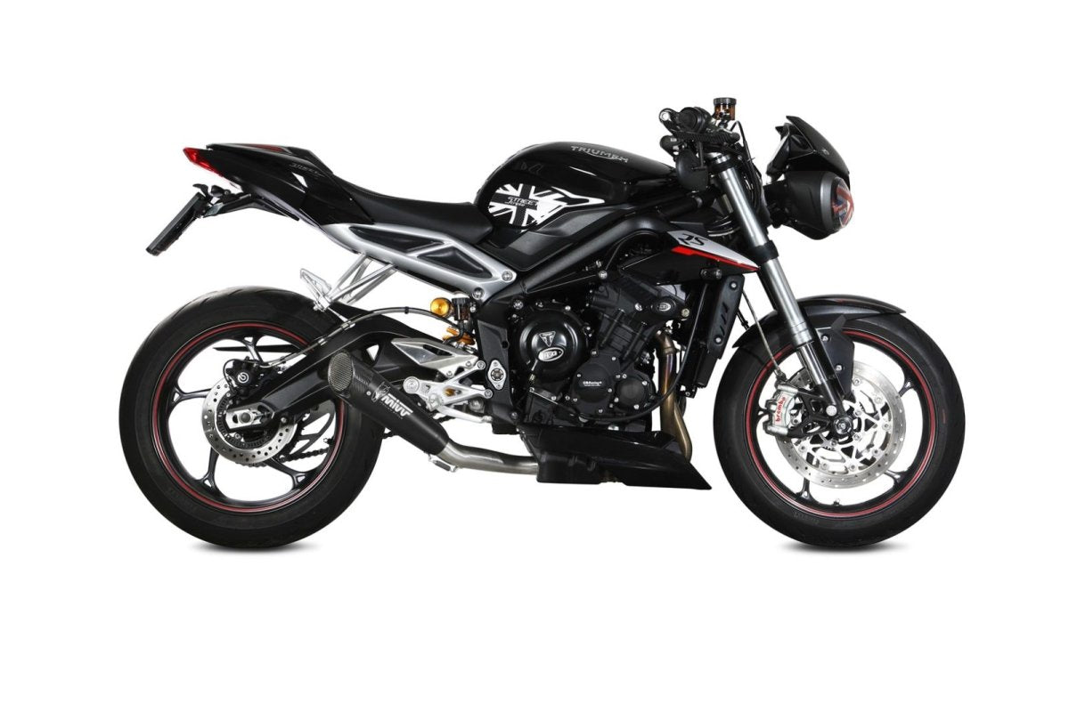 Escape no homologado Mivv X-M5 en Acero negro para TRIUMPH STREET TRIPLE 765 / R / RS 17-22 | STREET TRIPLE 660 17-22 Mivv