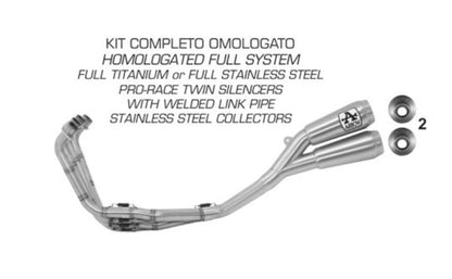 Escape completo ARROW PRO-Race homologado en titanio con colectores en acero inoxidable para HONDA CB 650 R / NEO SPORTS CAFÉ 19-23 | CBR 650 R 19-23 - vista 1