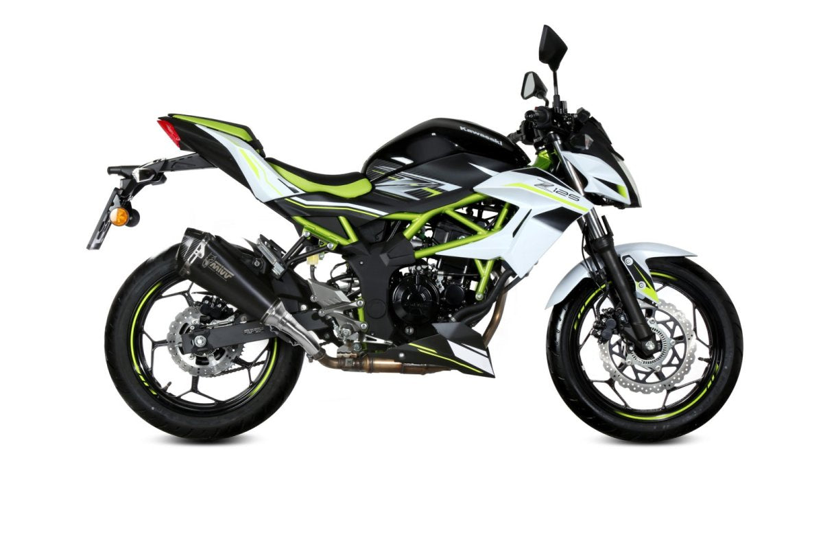 Escape homologado Mivv Delta Race en Acero negro para Kawasaki Z 125 19-24 | Ninja 125 19-24