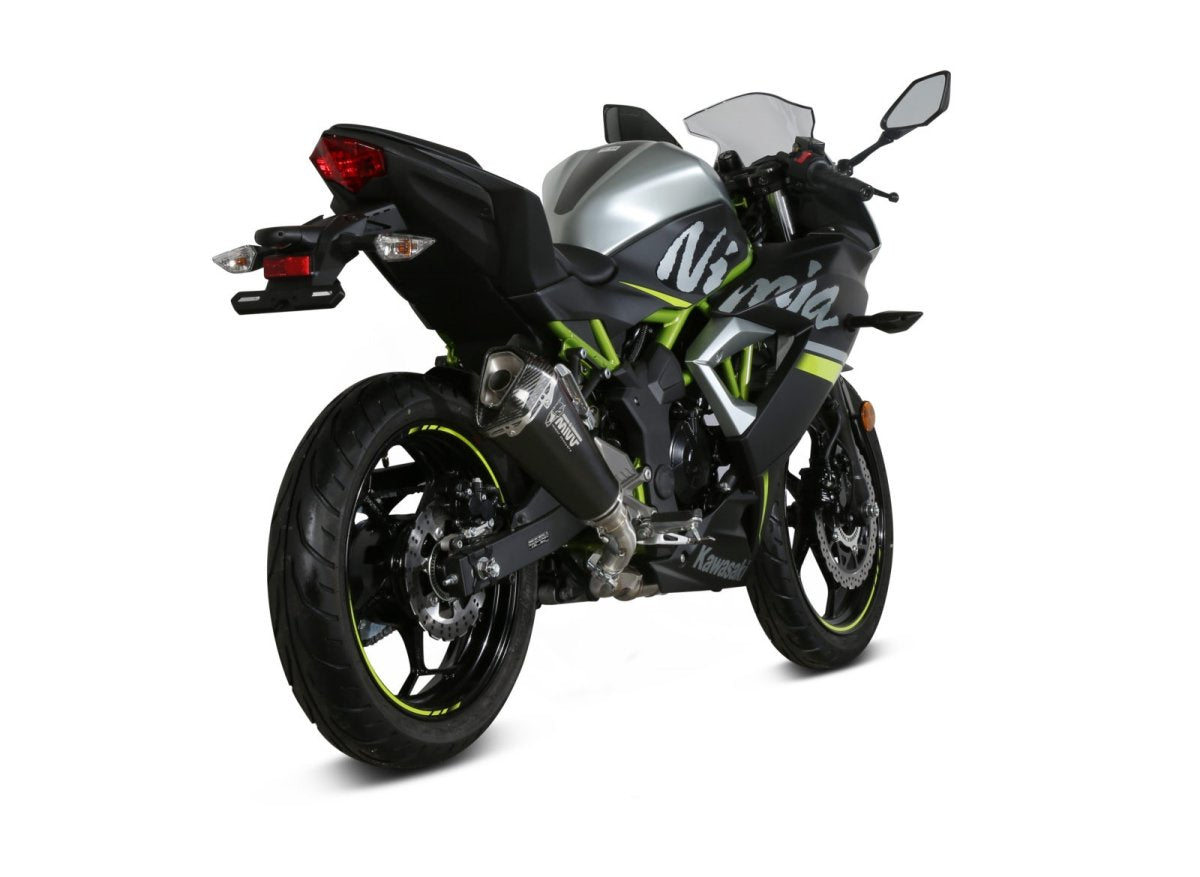 Escape homologado Mivv Delta Race en Acero negro para Kawasaki Z 125 19-24 | Ninja 125 19-24