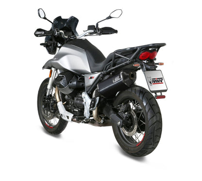 Escape homologado Mivv Speed Edge en Acero negro para Moto Guzzi V85 TT 19-24