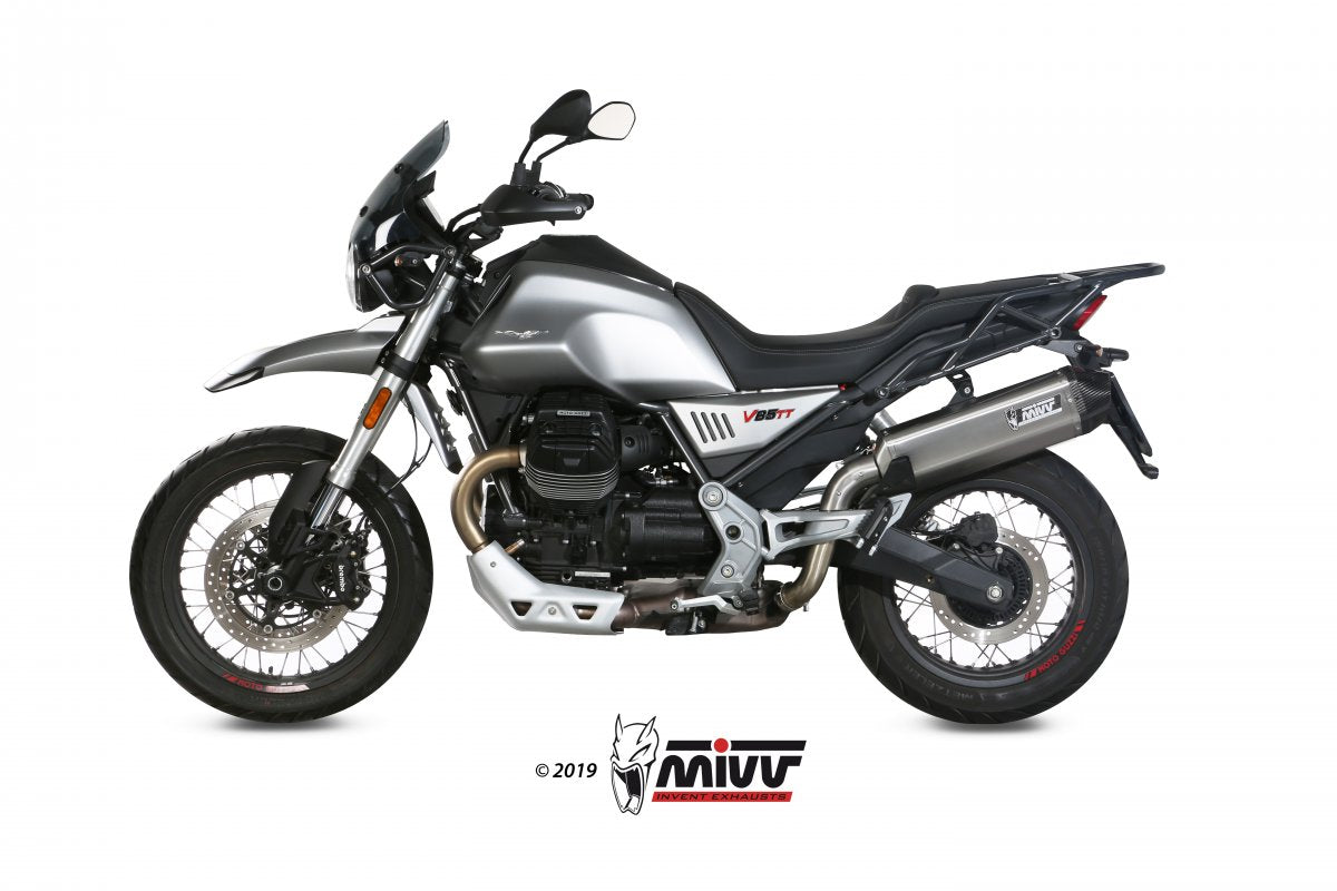 Escape homologado Mivv Speed Edge en Acero inox. para Moto Guzzi V85 TT 19-24