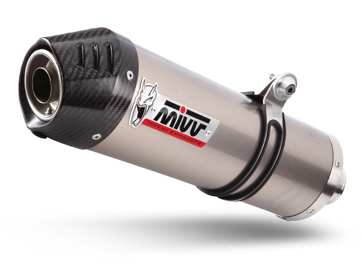 Escape homologado Mivv OVAL en Titanio para Moto Guzzi V85 TT 19-24