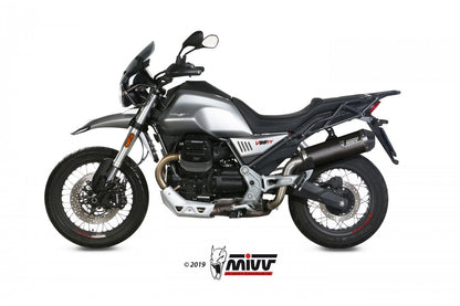 Escape homologado Mivv OVAL en Carbono para Moto Guzzi V85 TT 19-24