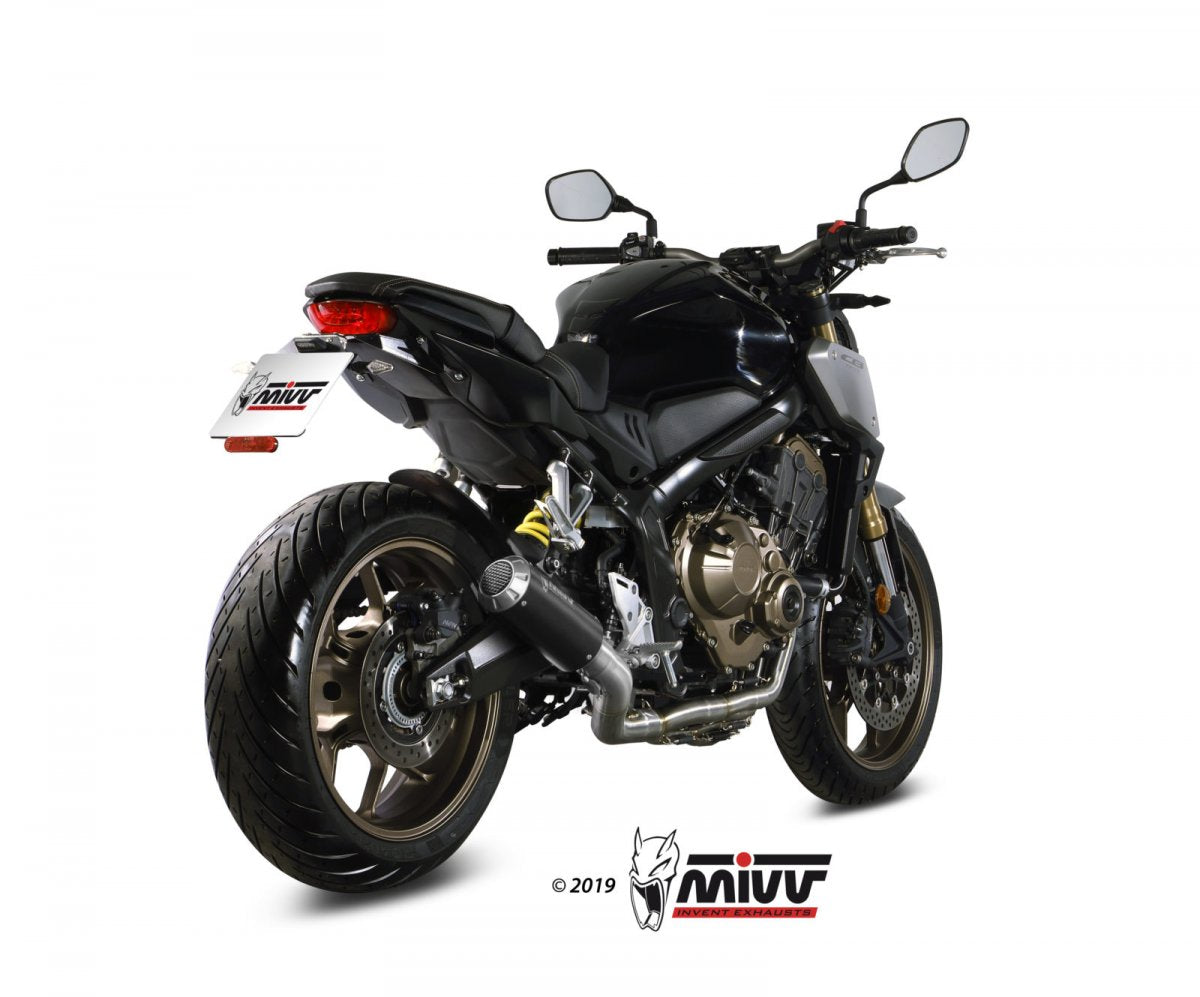 Escape completo no homologado Mivv MK3 en Acero negro para Honda CBR 650 R 19-23 | CB 650 R / NEO Sports Café 19-23