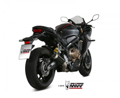 Escape completo no homologado Mivv MK3 en Acero negro para Honda CBR 650 R 19-23 | CB 650 R / NEO Sports Café 19-23