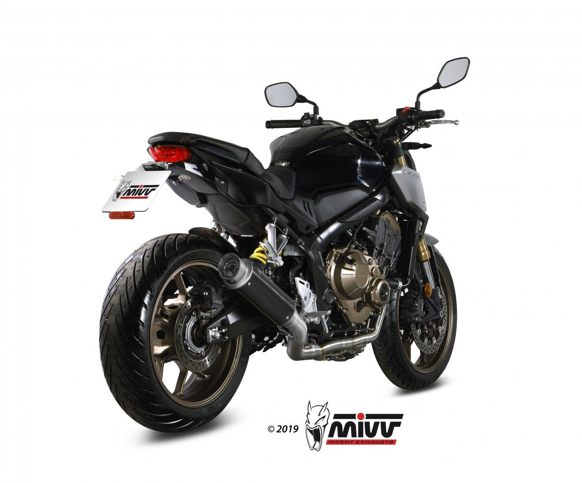 Escape completo homologado Mivv GP PRO en Acero negro para Honda CBR 650 R 19-23 | CB 650 R / NEO Sports Café 19-23