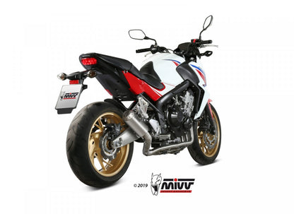 Escape completo no homologado Mivv MK3 en Acero inox. para Honda CB 650 / F 14-18