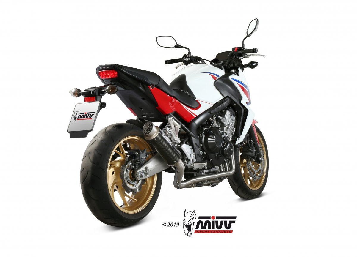 Escape completo homologado Mivv GP PRO en Acero negro para Honda CB 650 / F 14-18