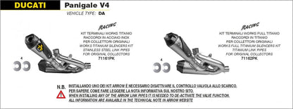 Escape ARROW Works no homologado en titanio para DUCATI PANIGALE 1100 V4 18-24 | STREETFIGHTER V4 / S 20-24 - vista 5