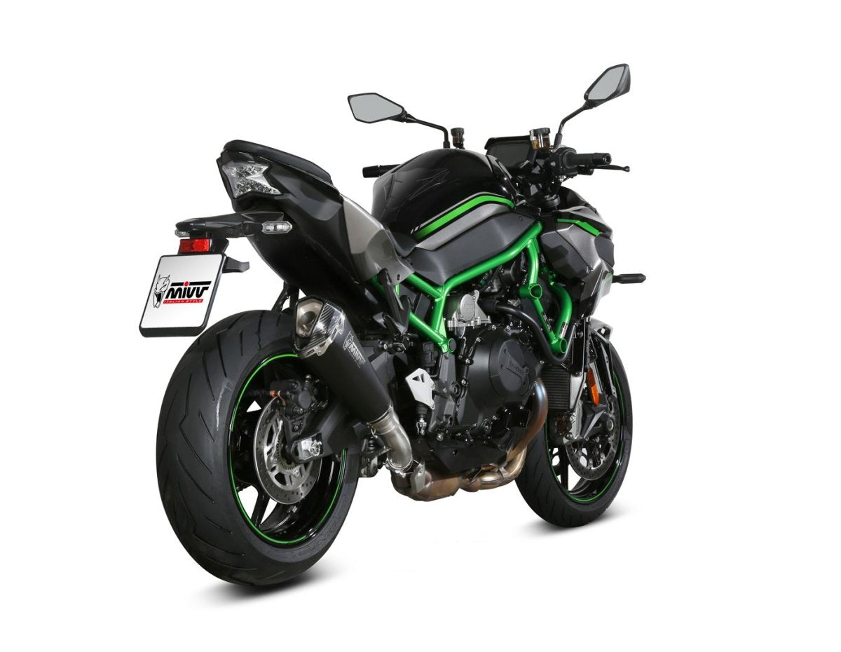 Escape homologado Mivv Delta Race en Acero negro para Kawasaki Z H2 20-24