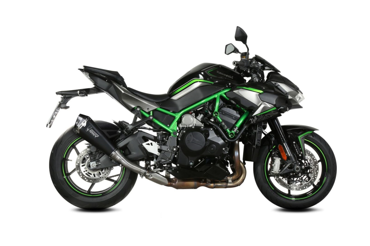 Escape homologado Mivv Delta Race en Acero negro para Kawasaki Z H2 20-24
