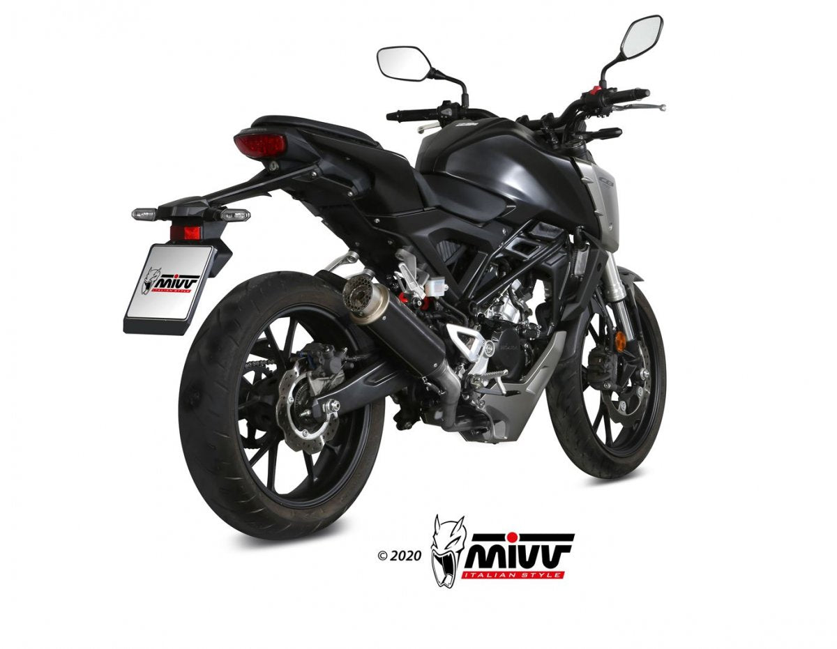 Escape completo homologado Mivv GP PRO en Acero negro para Honda CB 125 R NEO Sports Café 18-20