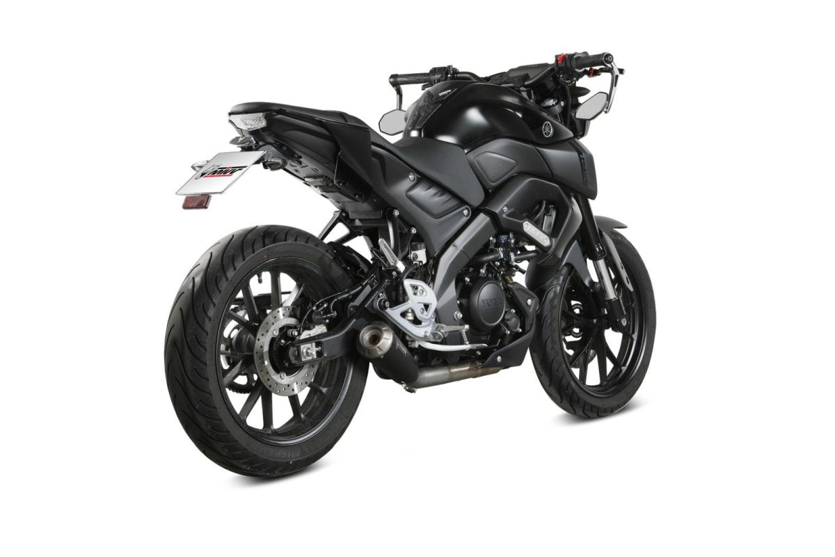 Escape completo homologado Mivv X-M1 en Acero negro para Yamaha MT 125 20-24 | YZF-R 125 19-24