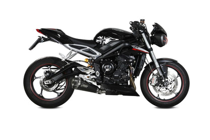 Escape homologado Mivv Delta Race en Acero negro para Triumph Street Triple 765 / R / RS 17-22 | Street Triple 660 17-22