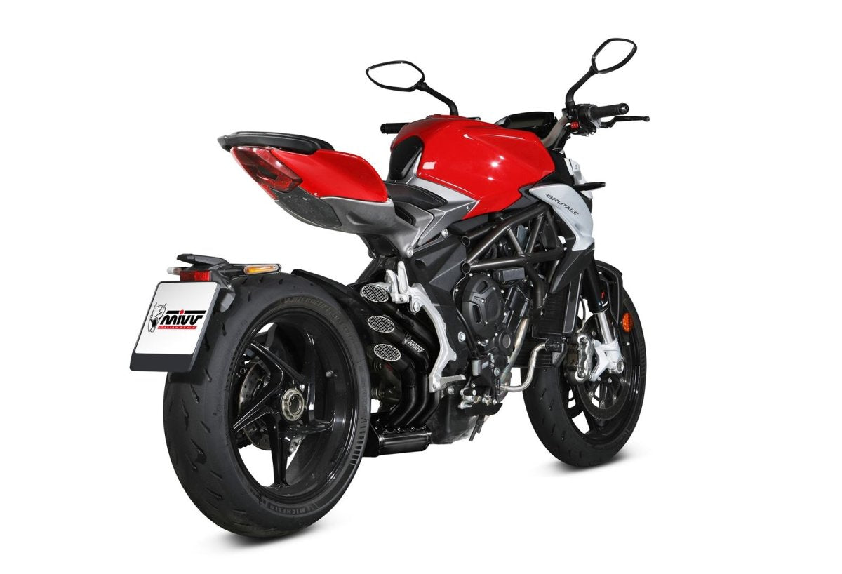Escape homologado Mivv Speed Edge en Acero negro para MV Agusta Brutale 800 17-24