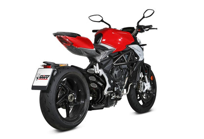 Escape homologado Mivv Speed Edge en Acero negro para MV Agusta Brutale 800 17-24