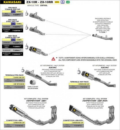 Escape ARROW PRO-Race no homologado en titanio completo para KAWASAKI ZX-10 R / RR 21-24 - vista 2