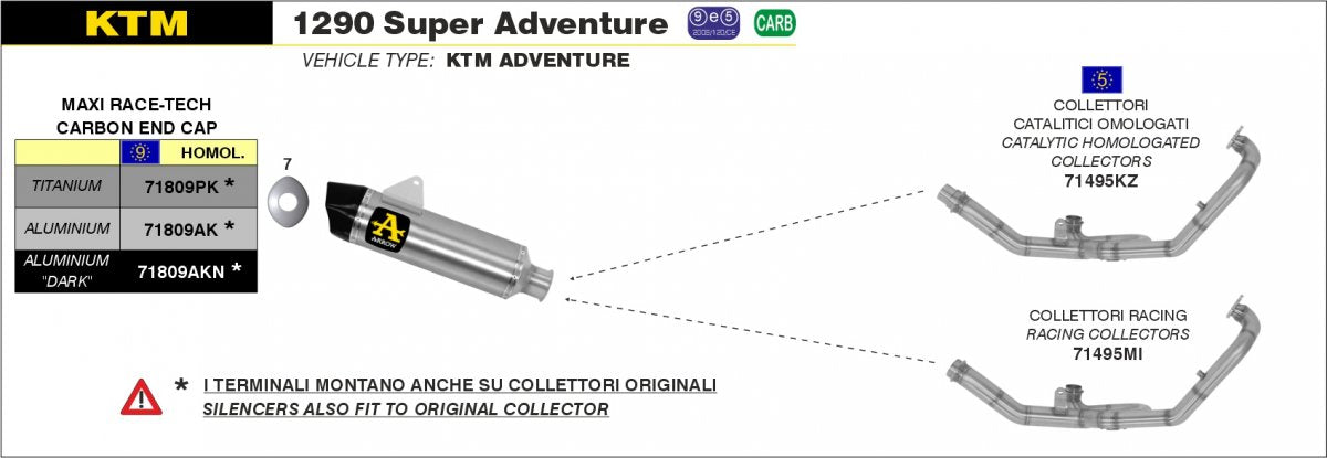 Colectores ARROW no homologados en acero inoxidable para KTM 1190 ADVENTURE 13-16 | 1290 SUPER ADVENTURE 15-20 | 1050 ADVENTURE 15-16 | 1090 ADVENTURE 17-20 - vista 4