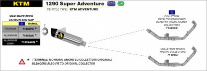 Colectores ARROW no homologados en acero inoxidable para KTM 1190 ADVENTURE 13-16 | 1290 SUPER ADVENTURE 15-20 | 1050 ADVENTURE 15-16 | 1090 ADVENTURE 17-20 - vista 4