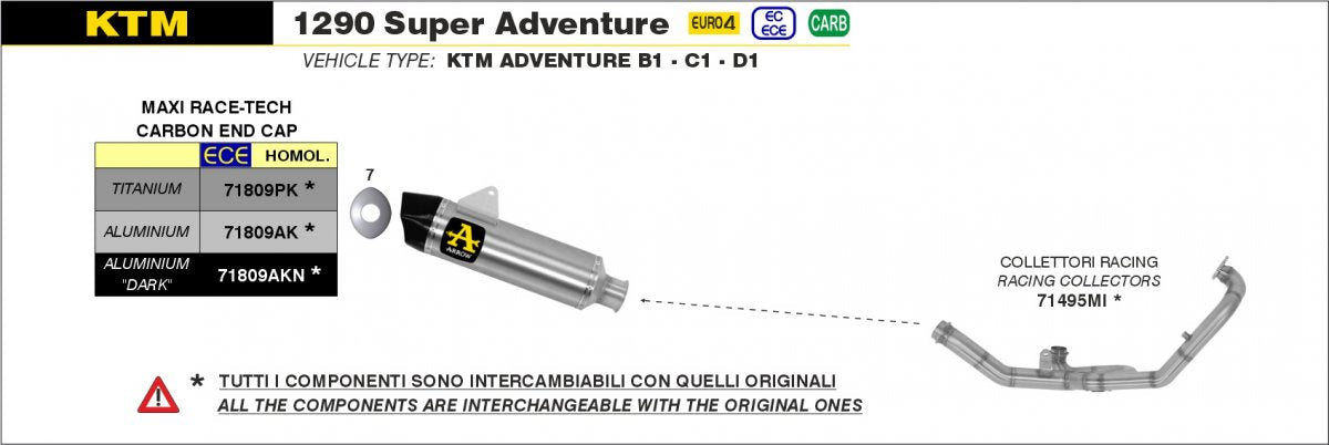 Colectores ARROW no homologados en acero inoxidable para KTM 1190 ADVENTURE 13-16 | 1290 SUPER ADVENTURE 15-20 | 1050 ADVENTURE 15-16 | 1090 ADVENTURE 17-20 - vista 5