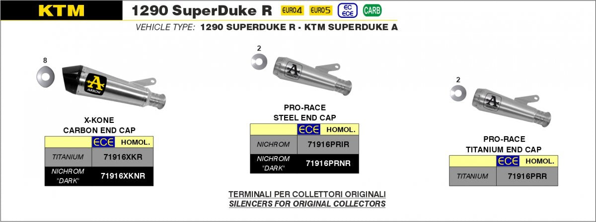 Escape ARROW PRO-Race homologado en titanio para KTM 1290 SUPER DUKE / R 20-23 | 1390 SUPER DUKE R / EVO 24-26 - vista 4