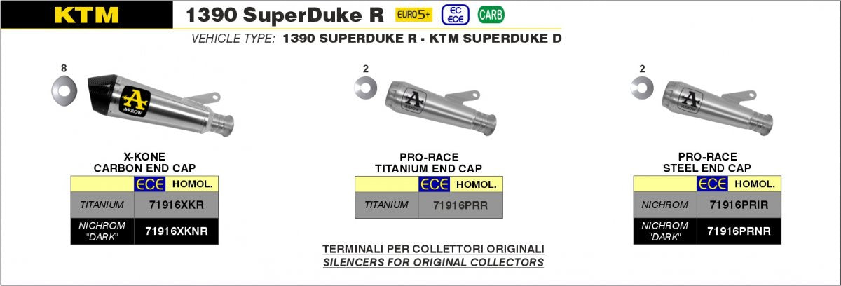 Escape ARROW PRO-Race homologado en titanio para KTM 1290 SUPER DUKE / R 20-23 | 1390 SUPER DUKE R / EVO 24-26 - vista 5