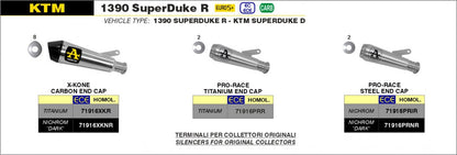 Escape ARROW PRO-Race homologado en titanio para KTM 1290 SUPER DUKE / R 20-23 | 1390 SUPER DUKE R / EVO 24-26 - vista 5