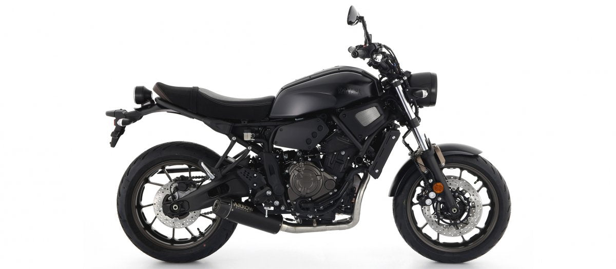 Escape ARROW Rebel homologado en nicromo negro con tapa en carbono para YAMAHA XSR 700 21-24 - vista 1