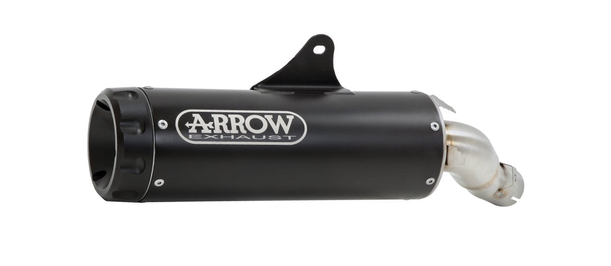 Escape ARROW Rebel homologado en nicromo negro con tapa en aluminio negro para YAMAHA XSR 700 21-24 - vista 1