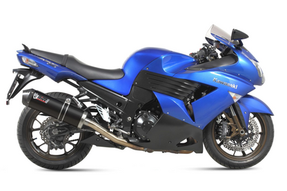 Escape homologado Mivv OVAL en Acero negro para Kawasaki ZZR 1400 08-11