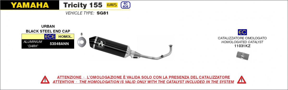 Catalizador ARROW 11031KZ para HONDA FORZA 125 | KYMCO X-TOWN 125 | PIAGGIO VESPA GTS 125 | YAMAHA NMAX / XMAX 125