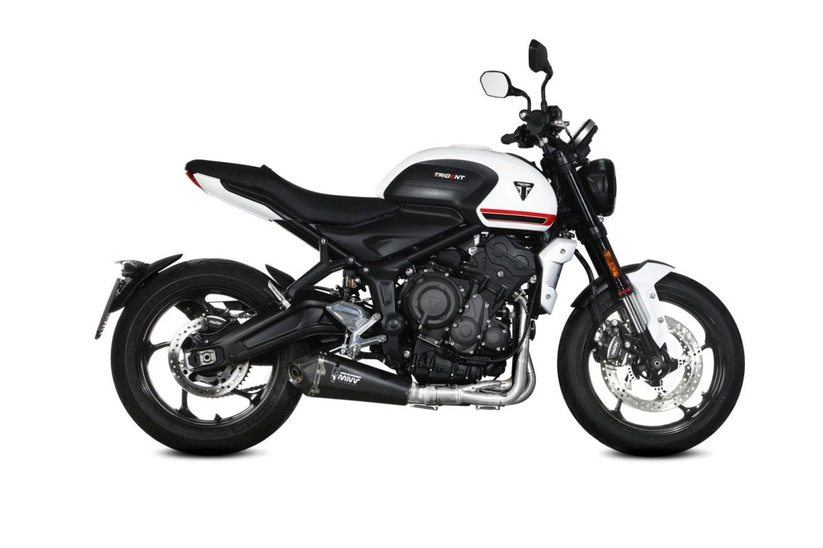 Escape completo homologado Mivv Delta Race en Acero negro para Triumph Trident 660 21-24 | Tiger Sport 660 22-24