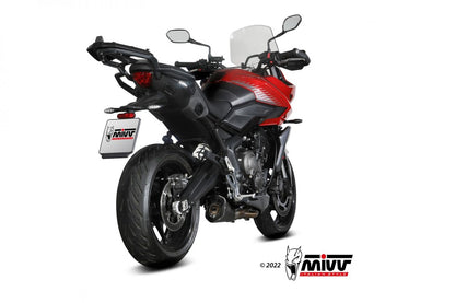 Escape completo homologado Mivv Delta Race en Acero negro para Triumph Trident 660 21-24 | Tiger Sport 660 22-24